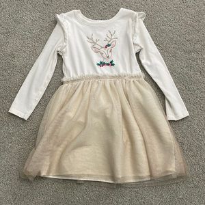 Girls 5T Reindeer Christmas Dress - Worn Once